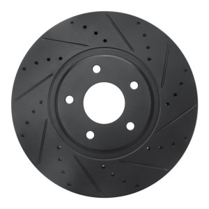 Nissan Maxima Brake Rotor (1) - Front Right - R1 Concepts - Drilled & Slotted - Black - `03-`05 Nissan Maxima Brake Rotor (1) - Front Right - R1 Concepts - Drilled & Slotted - Black - `03-`05